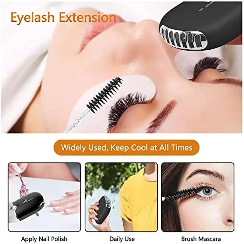 Lash Fan Wimpernverlängerungszubehör mit USB, tragbarer Mini-Wimperntrockner, Shampoo-Bürste, Mascara-Bürsten, Kunststoff-Waschflasche