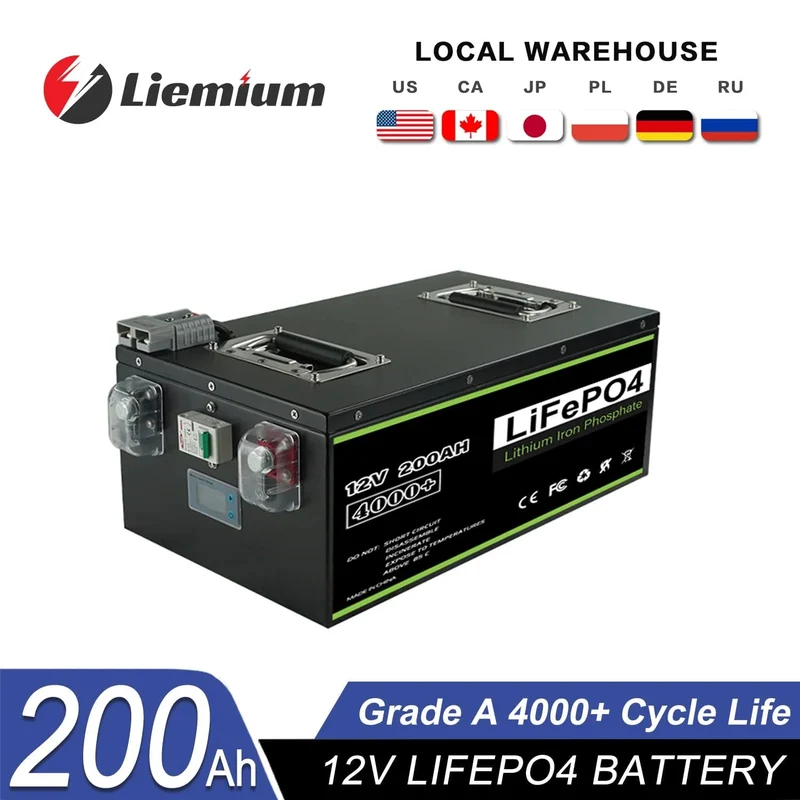 Neue 12V 24V 48V 100Ah 200Ah 280Ah 300Ah 400Ah LiFePO4 Batterie Eingebauter BMS-Akku für Wechselrichter Solar RV Keine Steuer