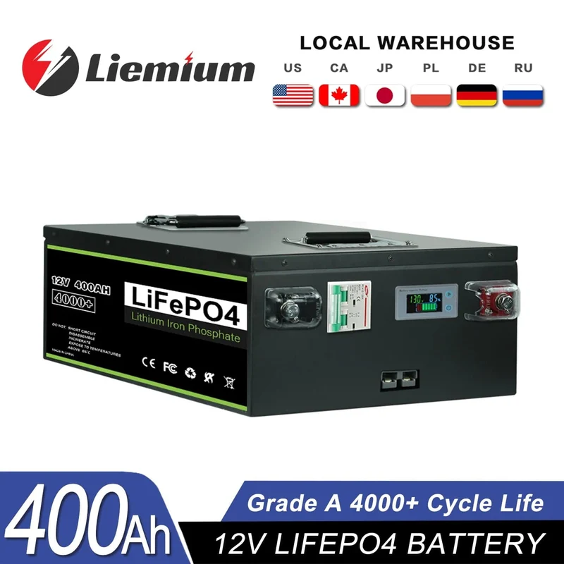 Neue 12V 24V 48V 100Ah 200Ah 280Ah 300Ah 400Ah LiFePO4 Batterie Eingebauter BMS-Akku für Wechselrichter Solar RV Keine Steuer