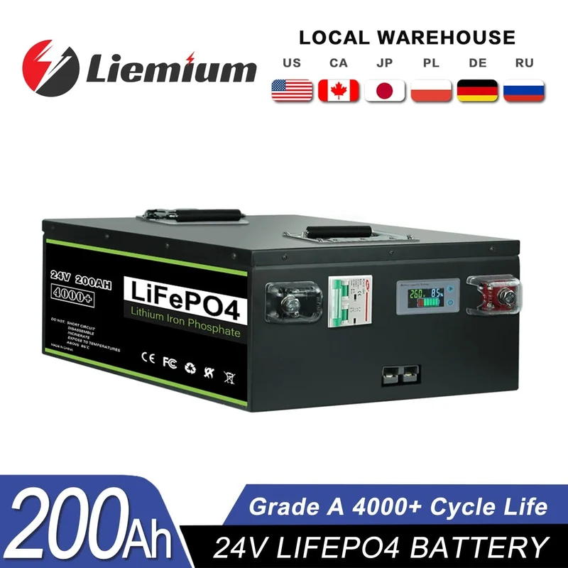 Neue 12V 24V 48V 100Ah 200Ah 280Ah 300Ah 400Ah LiFePO4 Batterie Eingebauter BMS-Akku für Wechselrichter Solar RV Keine Steuer
