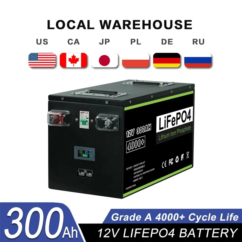 Neue 12V 24V 48V 100Ah 200Ah 280Ah 300Ah 400Ah LiFePO4 Batterie Eingebauter BMS-Akku für Wechselrichter Solar RV Keine Steuer
