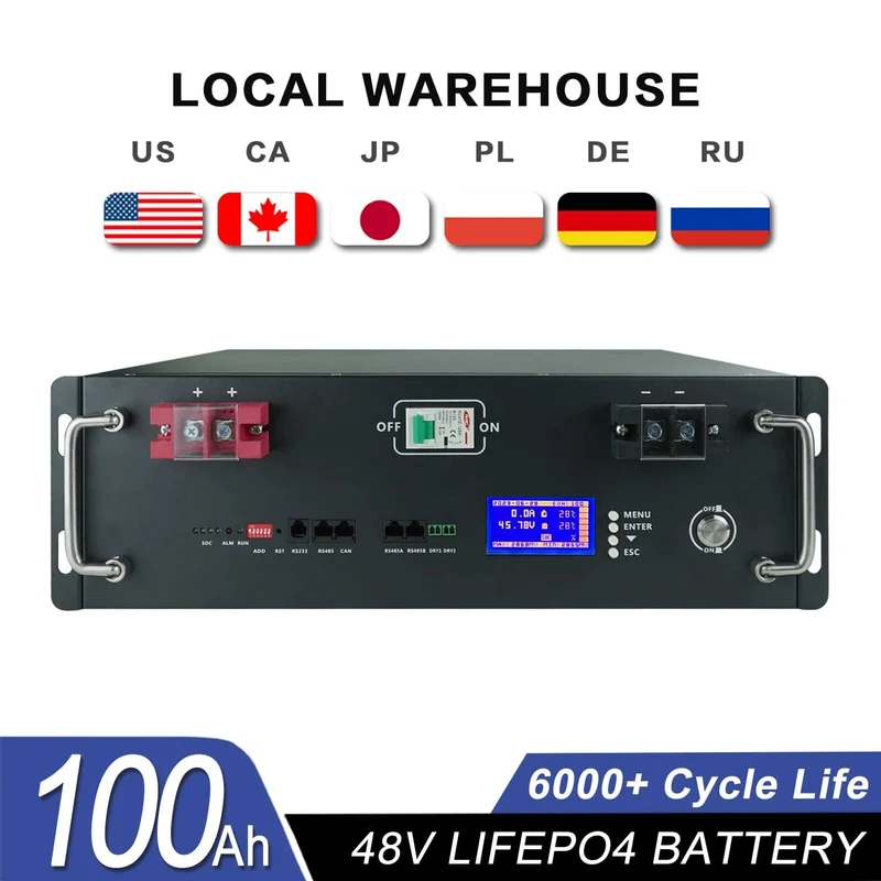 Neue 12V 24V 48V 100Ah 200Ah 280Ah 300Ah 400Ah LiFePO4 Batterie Eingebauter BMS-Akku für Wechselrichter Solar RV Keine Steuer