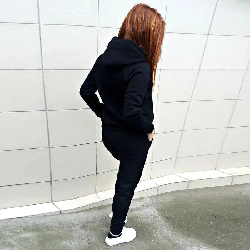 Hosen Sets Frauen Trainingsanzug Sweatshirt Pullover Winter Herbst Lounge Tragen Sport Anzug Passenden 2 Stück Sets