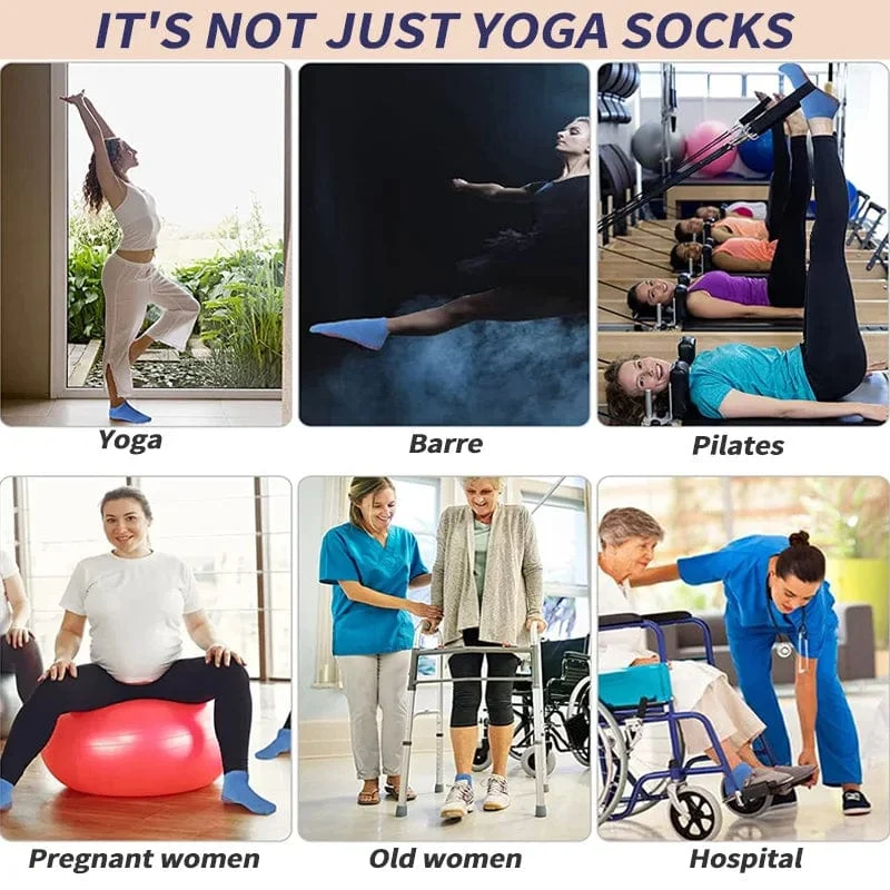 4 Paar Yoga Pilates Trampolin Damen Socken für Erwachsene/Kinder Silikon Anti-Rutsch-Griff Baumwollsocken Boden Fußmassage Knöchelsocken