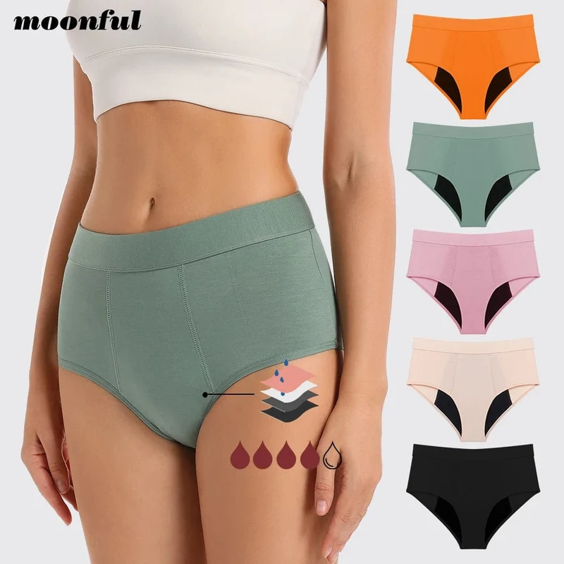 Menstruationshöschen für Damen, reichlicher Durchfluss, Menstruationshöschen, hohe Taille, Menstruationszyklus, saugfähige Unterwäsche, auslaufsichere Höschen