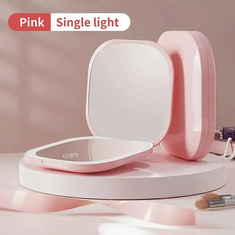Kompakter LED-Schminkspiegel mit Licht, 1-fach/3-facher Vergrößerungstasche, tragbar, für Reisen, faltbar, Kosmetikspiegel, Geschenke für Frauen