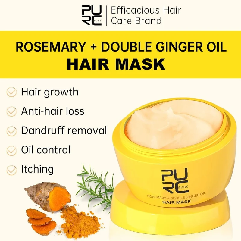 PURC Rosmarinöl-Haarmaske für Haarwachstum, Ingweröl, Haarausfall-Behandlung, Anti-Schuppen-Glättungscreme, Haarpflegeprodukte