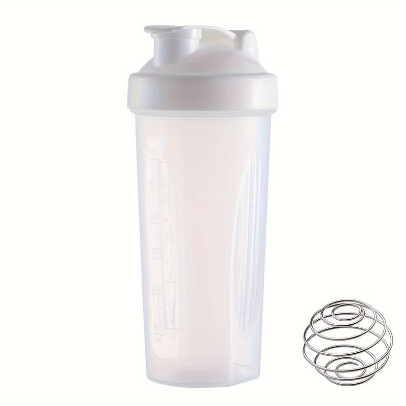 1 Stück, großer Sport-Shake-Becher, mit Metall-Rührkugel, zum Mischen von Protein-Pulver-Shake-Getränken, Sportwasserflasche, geeignet für Fitnessstudio, Schulspielplatzarbeit und andere, der beste Begleiter für Sportler, 600 ml/20 Unzen