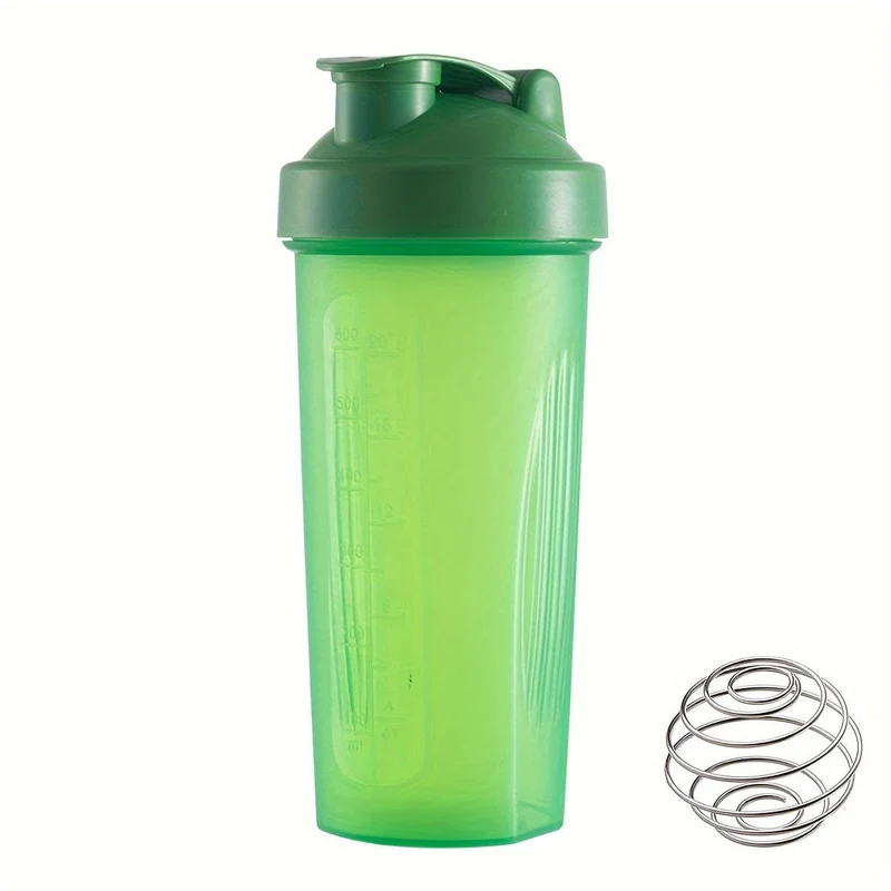 1 Stück, großer Sport-Shake-Becher, mit Metall-Rührkugel, zum Mischen von Protein-Pulver-Shake-Getränken, Sportwasserflasche, geeignet für Fitnessstudio, Schulspielplatzarbeit und andere, der beste Begleiter für Sportler, 600 ml/20 Unzen