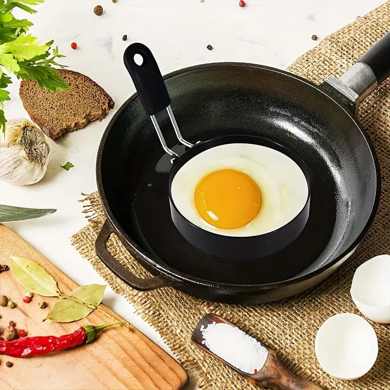 2 Stück, Eierringe (4''), Eierkochringe aus Edelstahl, Pfannkuchenform zum Braten von Eiern und Omelette, Küchenhelfer, Küchenzubehör, Küchenzubehör, Haushaltsküchenartikel
