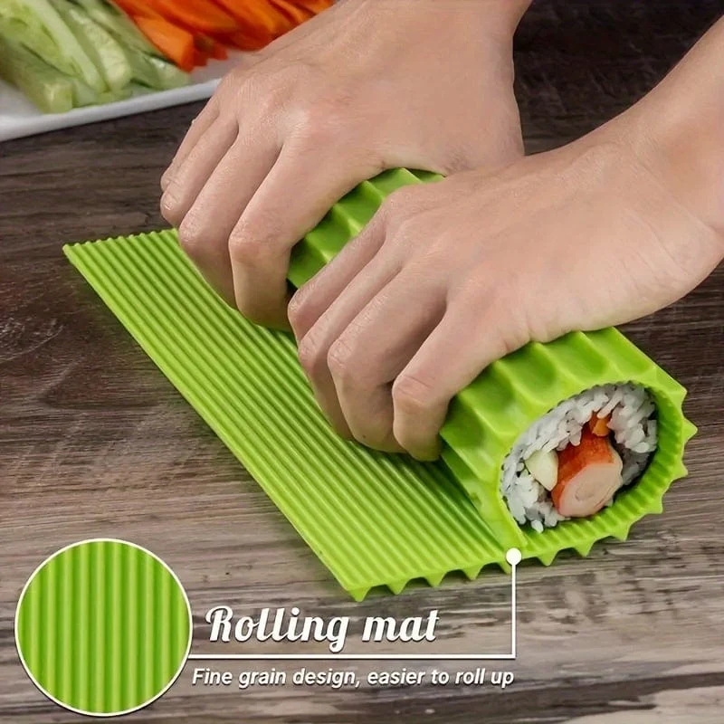 1-teiliges Sushi-Herstellungswerkzeug, Sushi-Rollmatte, antihaftbeschichtetes Sushi-Herstellungswerkzeug, japanischer Seetang-Reisbällchen-Roller, selbstgemachte DIY-Sushi-Tellermatte, für Zuhause, Sushi-Shop, Restaurant-Party, Heimwerkerbedarf, Küchenhelfer
