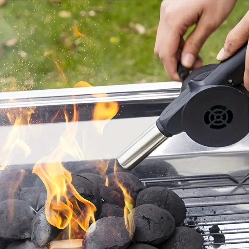 1-teiliger Grillventilator: Tragbarer manueller Handkurbelbalg für schnellen Feueranzünder und Outdoor-Picknick-Camping-Kochen!