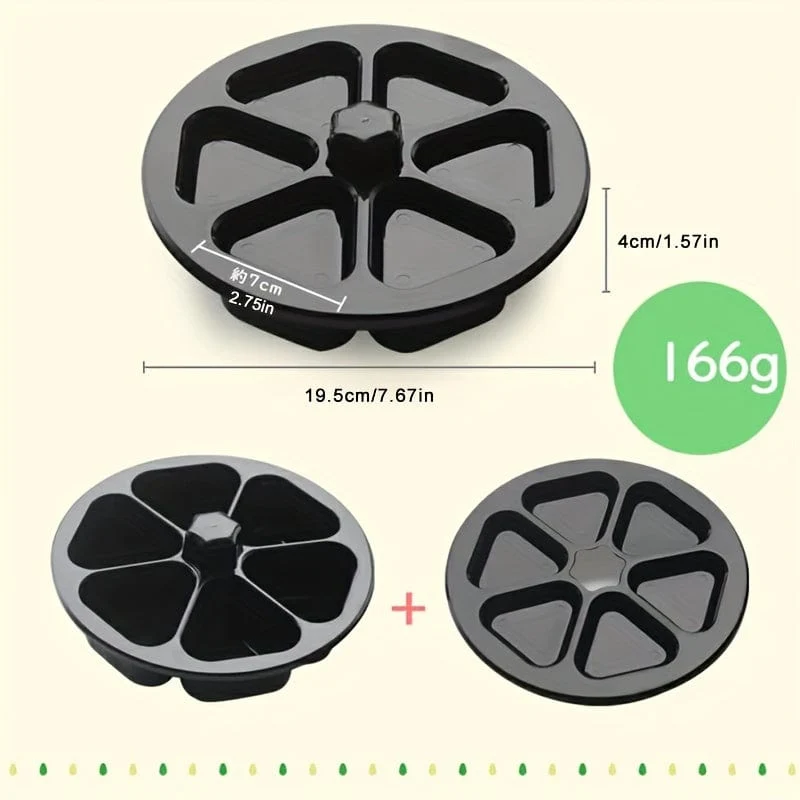 1 Stück Sushi-Form aus Kunststoff, Form für gepressten Reis, gepresste Form für Reisbällchen mit 6 Mulden, Bento-Form, nützliches Küchenzubehör, Heimwerkerbedarf, Küchenbedarf, Geschirrzubehör
