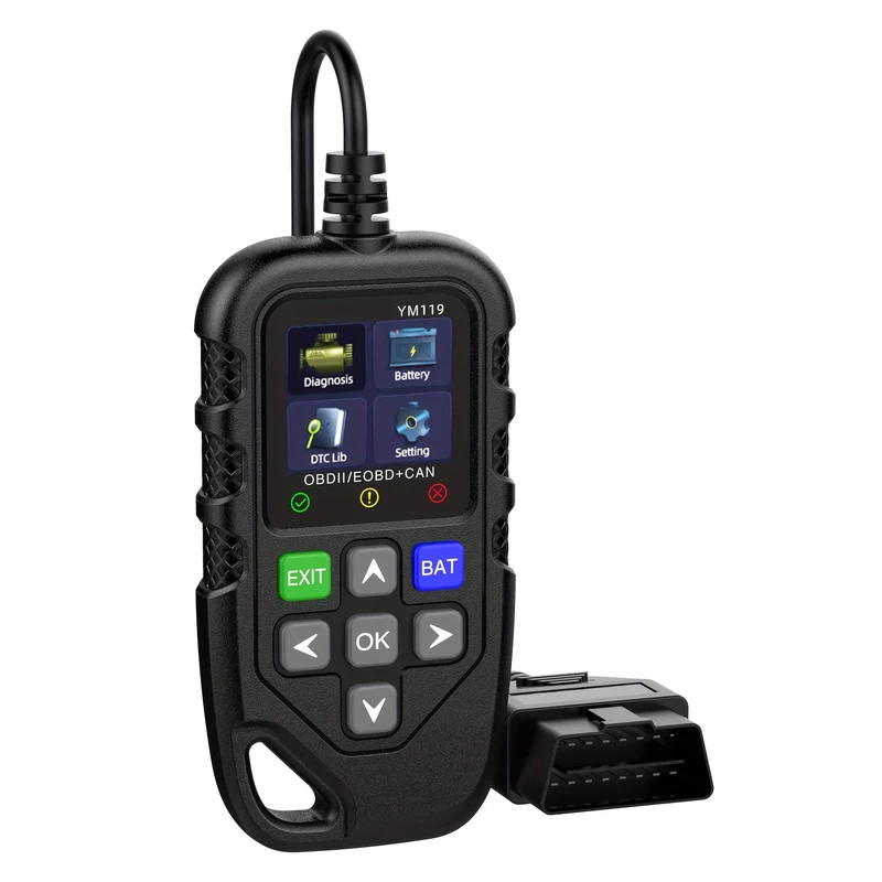 Auto-Codeleser, OBD2-Auto-Code-Scanner, Spannungsprüfer, Motorfehlercode-Scanner, EOBD+CAN-Ladetester, Diagnosetool für Autos mit OBDII-Protokoll