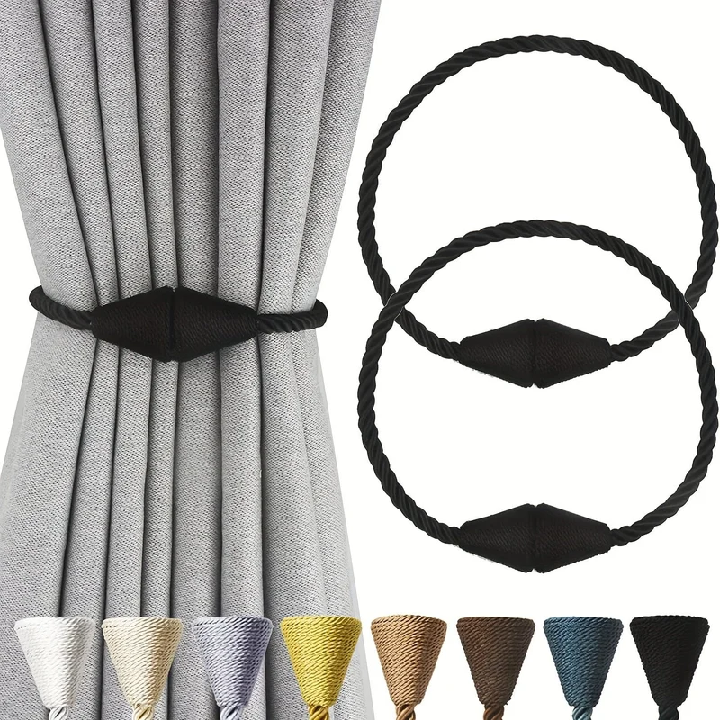 2 Stück moderne magnetische Vorhang-Raffhalter – handgefertigte Raffhalter für Schlafzimmer und Wohnzimmer – einfach zu bedienen und stilvolle Heimdekoration