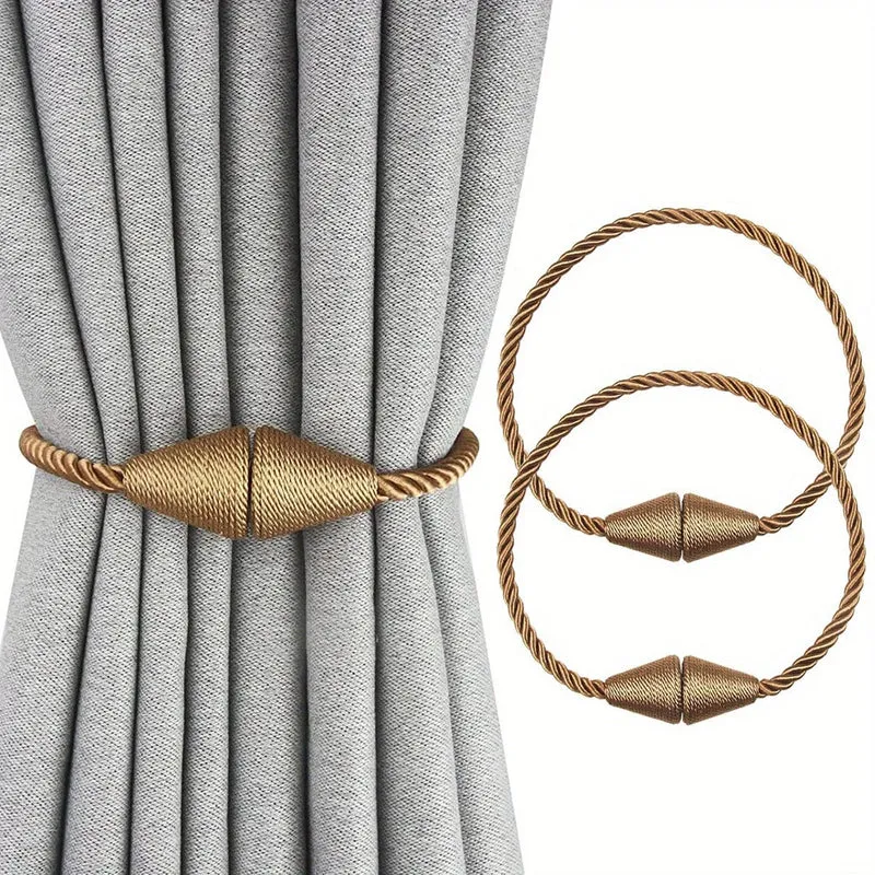 2 Stück moderne magnetische Vorhang-Raffhalter – handgefertigte Raffhalter für Schlafzimmer und Wohnzimmer – einfach zu bedienen und stilvolle Heimdekoration