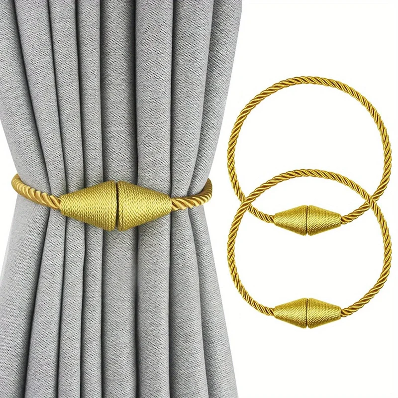 2 Stück moderne magnetische Vorhang-Raffhalter – handgefertigte Raffhalter für Schlafzimmer und Wohnzimmer – einfach zu bedienen und stilvolle Heimdekoration