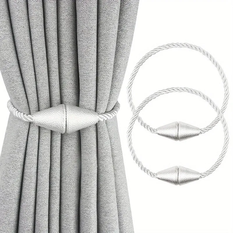 2 Stück moderne magnetische Vorhang-Raffhalter – handgefertigte Raffhalter für Schlafzimmer und Wohnzimmer – einfach zu bedienen und stilvolle Heimdekoration