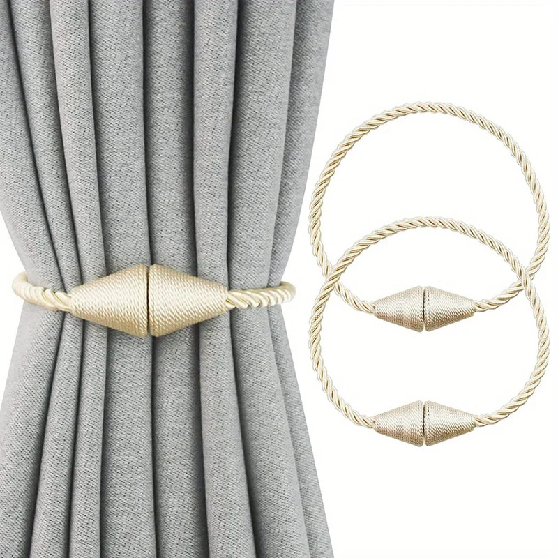 2 Stück moderne magnetische Vorhang-Raffhalter – handgefertigte Raffhalter für Schlafzimmer und Wohnzimmer – einfach zu bedienen und stilvolle Heimdekoration