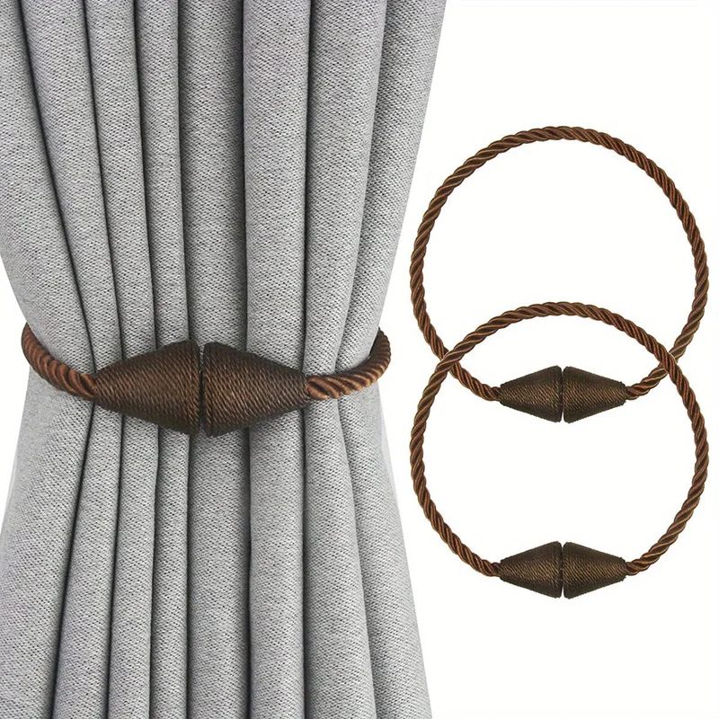 2 Stück moderne magnetische Vorhang-Raffhalter – handgefertigte Raffhalter für Schlafzimmer und Wohnzimmer – einfach zu bedienen und stilvolle Heimdekoration