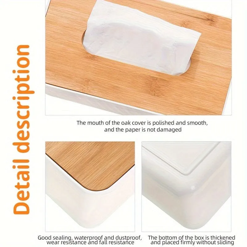 1 Stück, Taschentuchbox-Halter, Schreibtisch-Taschentuchhalter, Taschentuchbox-Abdeckung, Taschentuchbox mit Holzdeckel, dekorativer Taschentuchhalter, kreative Taschentuchbox für Zuhause, Küche, Schlafzimmer, Wohnzimmer, Esszimmer, Aufbewahrungsbox für zu Hause, Heimdekoration,