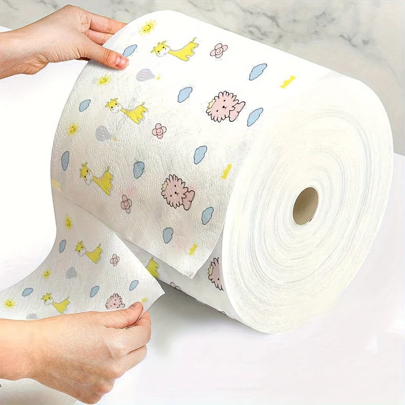 1 Rolle/150 Blatt Geschirrtuch, multifunktionales und vielseitiges Geschirrtuch, Einweg-Küchenpapierhandtücher, Geschirrspültuch, Reinigungstuch, nicht ölabsorbierendes und wasserabsorbierendes Rollenpapier