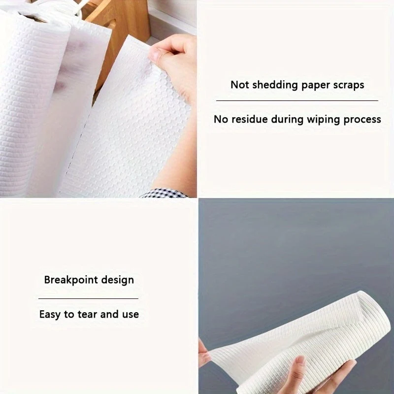 1 Rolle/150 Blatt Geschirrtuch, multifunktionales und vielseitiges Geschirrtuch, Einweg-Küchenpapierhandtücher, Geschirrspültuch, Reinigungstuch, nicht ölabsorbierendes und wasserabsorbierendes Rollenpapier