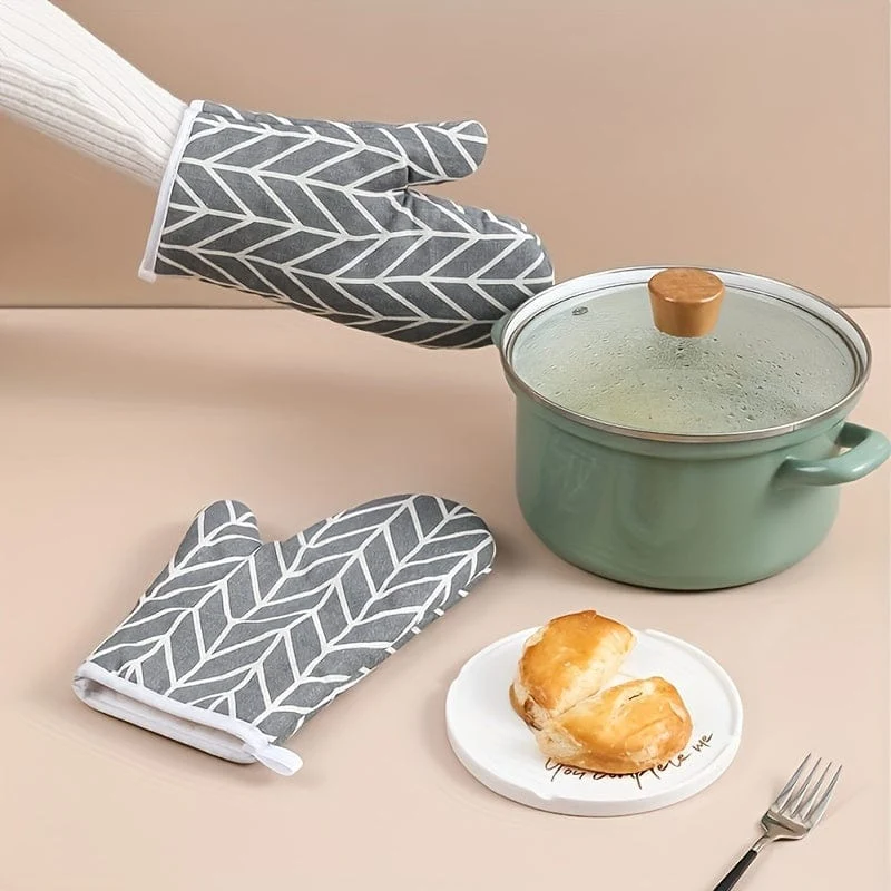 1 Stück, Ofenhandschuh, hitzebeständige Handschuhe im einfachen Stil, verdickte Mikrowellen-Backofen-Isolierhandschuhe, rutschfeste Griffflächen und Aufhängeschlaufenhandschuhe, Küchenbedarf, Küchenhelfer, Zubehör