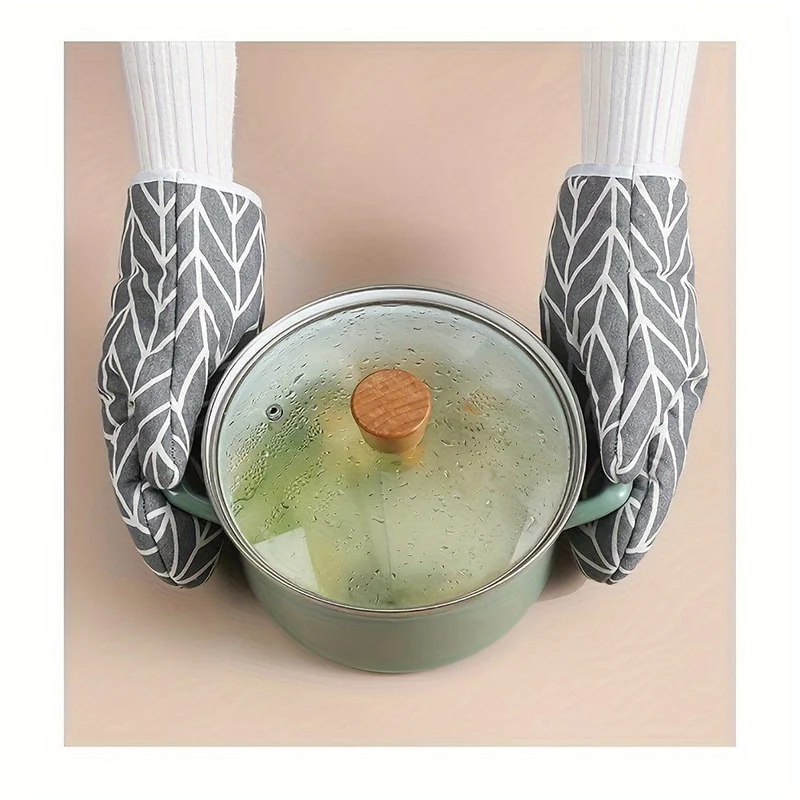 1 Stück, Ofenhandschuh, hitzebeständige Handschuhe im einfachen Stil, verdickte Mikrowellen-Backofen-Isolierhandschuhe, rutschfeste Griffflächen und Aufhängeschlaufenhandschuhe, Küchenbedarf, Küchenhelfer, Zubehör