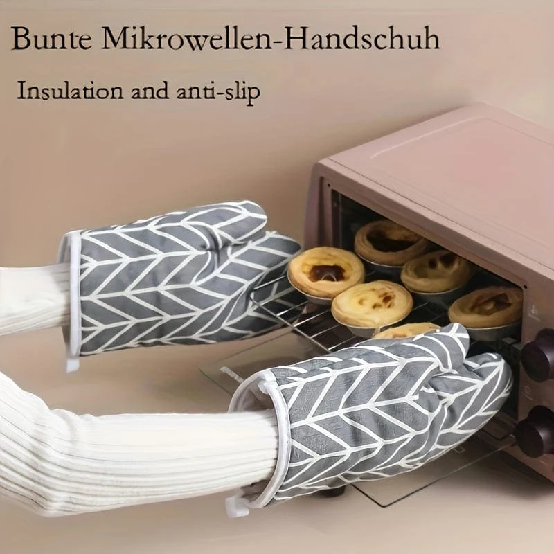 1 Stück, Ofenhandschuh, hitzebeständige Handschuhe im einfachen Stil, verdickte Mikrowellen-Backofen-Isolierhandschuhe, rutschfeste Griffflächen und Aufhängeschlaufenhandschuhe, Küchenbedarf, Küchenhelfer, Zubehör