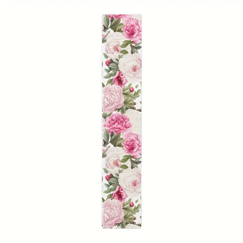 1 Stück, Tischläufer, Bohemian-Stil, Aquarell-Blumen-Tischläufer, farbenfroh, wunderschön bedruckte Tischdecke, wasserdicht, schmutzabweisend, perfekt für Partys, Familientreffen, Esstischdekoration
