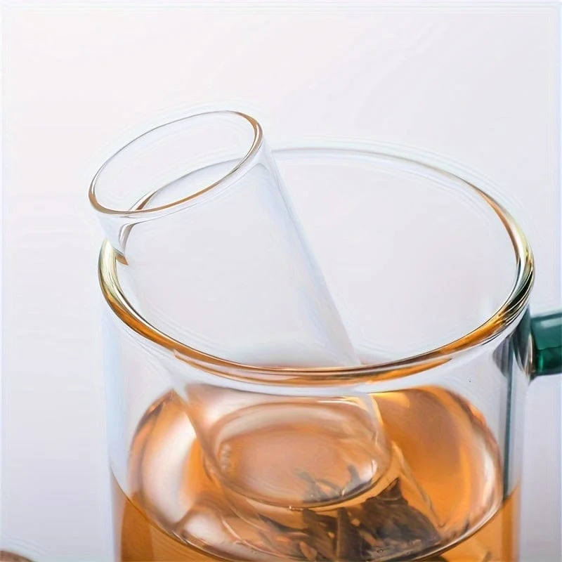 1 Stück hitzebeständiges Teesieb aus Glas – transparentes, steileres Rohr für losen Tee – wiederverwendbares Teezubehör für Zuhause und Büro