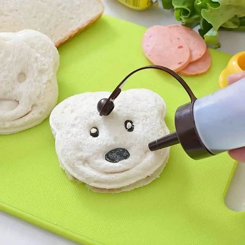 1 Stück, Sandwich-Ausstecher und -Versiegeler mit Cartoon-Bär, antihaftbeschichteter Ausstechform, Süßigkeitenform, Keksformen, Schokoladenausstecher, Frühstücksformen, Backwerkzeuge, Küchenhelfer, Küchenzubehör, Küchenartikel für Zuhause