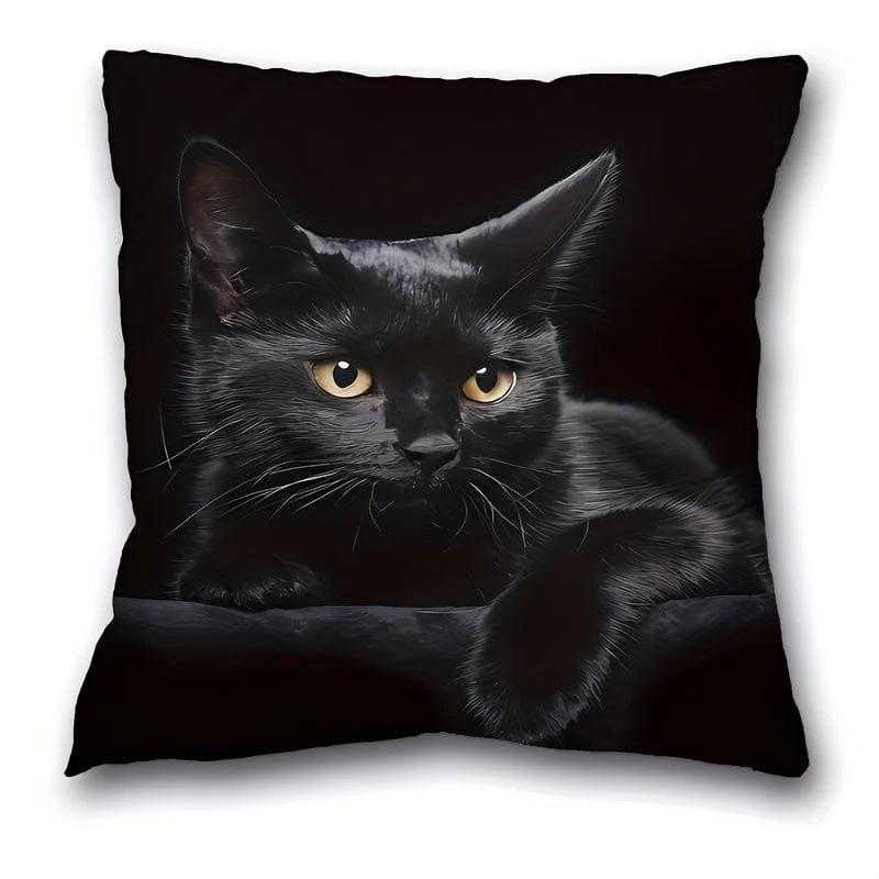 1 Stück, niedlicher Katzen-Polyester-Kissenbezug, Kissenbezug, Raumdekoration, Schlafzimmerdekoration, Sofadekoration, Sammlerstück, Gebäudezubehör (Kissen ist nicht im Lieferumfang enthalten)
