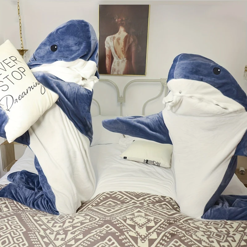 1 Stück Hai-Decke für Erwachsene, Jungen und Mädchen, Hai-Decke, tragbar, Hai-Decke, Hai-Schlafsack, Weihnachtsgeschenk