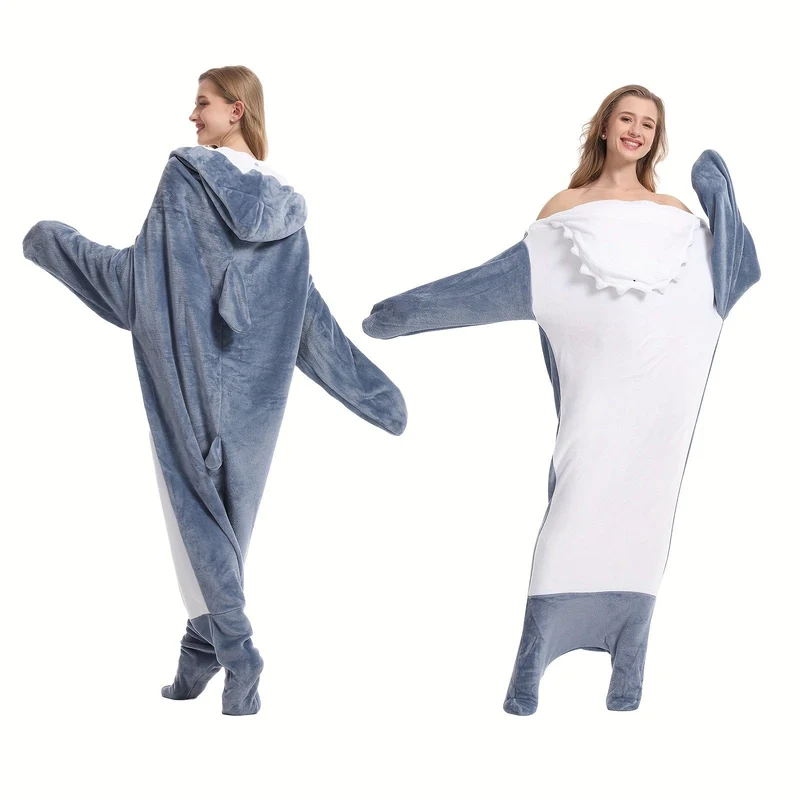 1 Stück Hai-Decke für Erwachsene, Jungen und Mädchen, Hai-Decke, tragbar, Hai-Decke, Hai-Schlafsack, Weihnachtsgeschenk