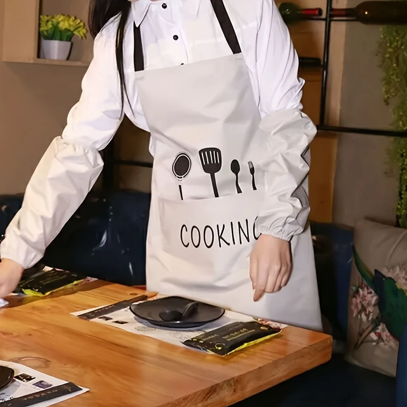 1 Stück wasserdichte und ölbeständige Schürze mit Taschen – von Hand abwischbare Schürze für Damen und Herren – 27.5 x 26.8 Zoll – Bleiben Sie beim Kochen sauber und geschützt