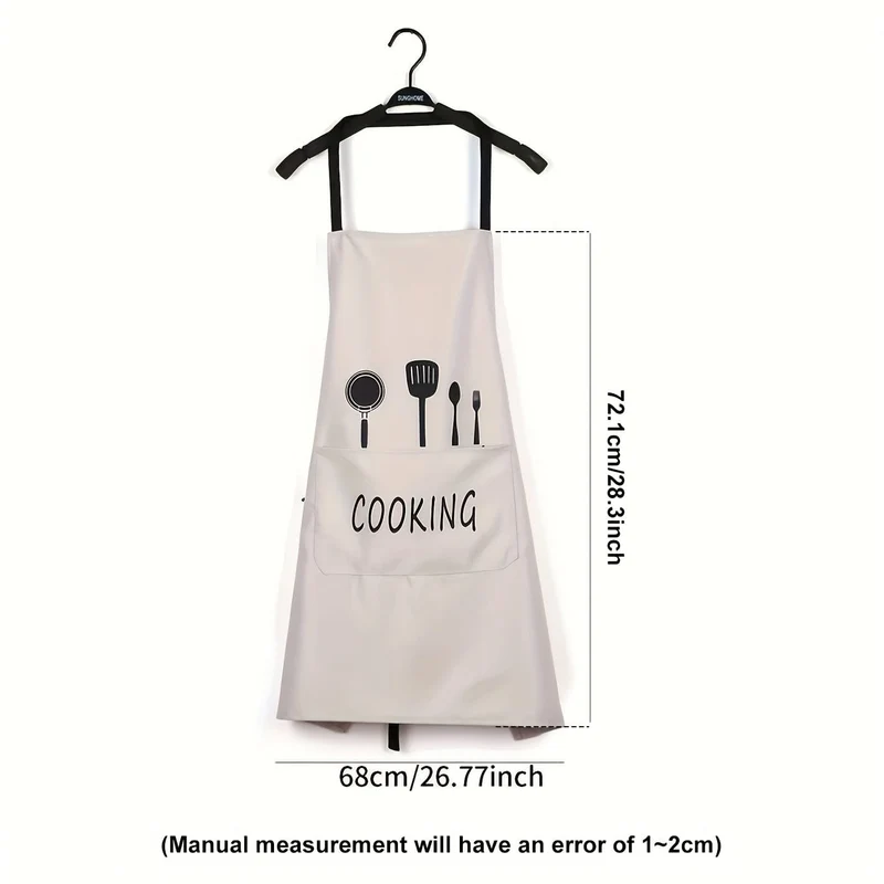 1 Stück wasserdichte und ölbeständige Schürze mit Taschen – von Hand abwischbare Schürze für Damen und Herren – 27.5 x 26.8 Zoll – Bleiben Sie beim Kochen sauber und geschützt