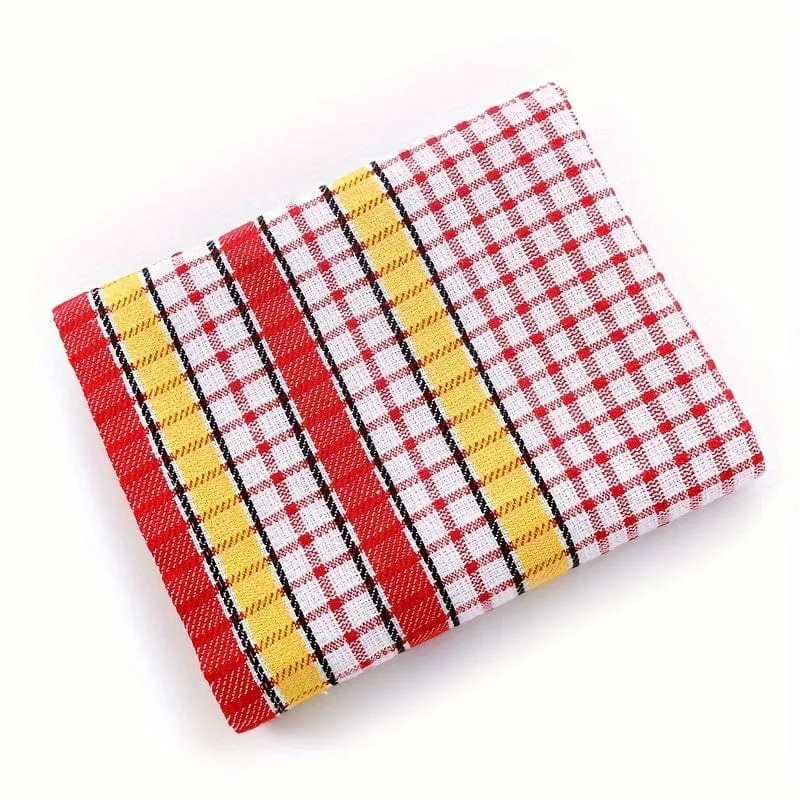 1/4 Stück großes Geschirrtuch für die Küche, saugfähiges, superweiches Geschirrtuch aus Baumwolle, buntes Tee-/Bartuch zum Waschen und Trocknen von Geschirr und für zu Hause