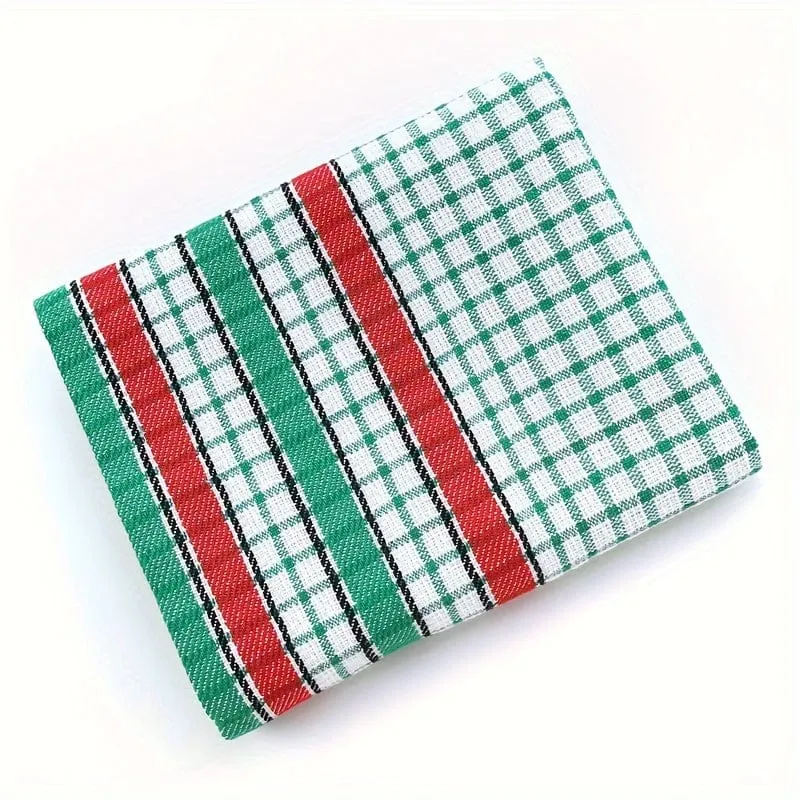 1/4 Stück großes Geschirrtuch für die Küche, saugfähiges, superweiches Geschirrtuch aus Baumwolle, buntes Tee-/Bartuch zum Waschen und Trocknen von Geschirr und für zu Hause