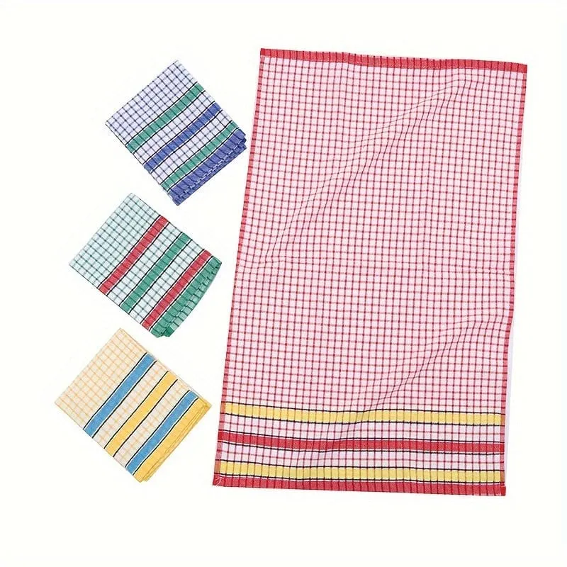 1/4 Stück großes Geschirrtuch für die Küche, saugfähiges, superweiches Geschirrtuch aus Baumwolle, buntes Tee-/Bartuch zum Waschen und Trocknen von Geschirr und für zu Hause