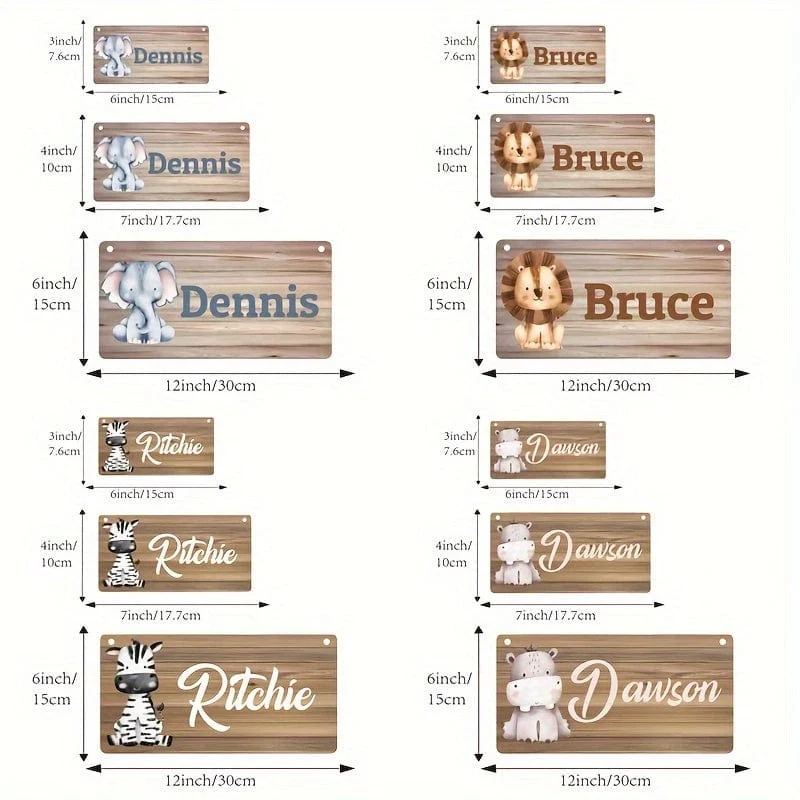 1 Stück, personalisierter Namensanhänger mit Cartoon-Tier, personalisierte Beschilderung, Art-Deco-Wohnaccessoires, Raumdekoration, Raumdekoration, ästhetische Raumdekoration, Schlafzimmerdekoration, Heimdekoration, Hausdekoration
