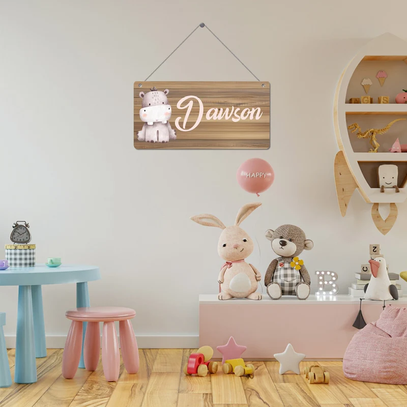1 Stück, personalisierter Namensanhänger mit Cartoon-Tier, personalisierte Beschilderung, Art-Deco-Wohnaccessoires, Raumdekoration, Raumdekoration, ästhetische Raumdekoration, Schlafzimmerdekoration, Heimdekoration, Hausdekoration