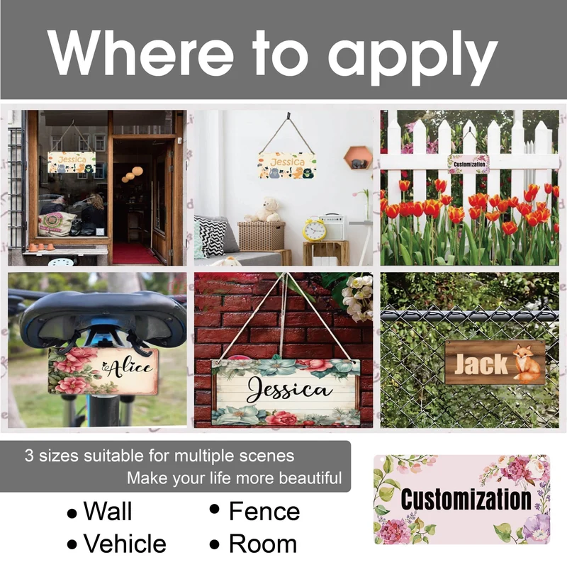 1 Stück, personalisierter Namensanhänger mit Cartoon-Tier, personalisierte Beschilderung, Art-Deco-Wohnaccessoires, Raumdekoration, Raumdekoration, ästhetische Raumdekoration, Schlafzimmerdekoration, Heimdekoration, Hausdekoration