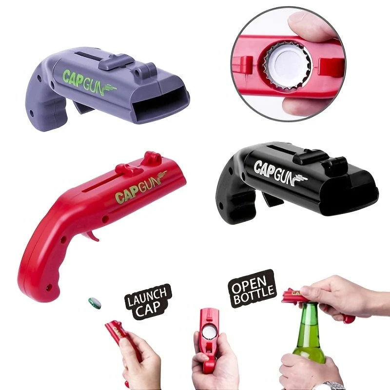 1 Stück Lustiger Flaschenöffner in Form einer Kappenpistole mit Korkenzieher – Perfekt für die Hausbar, Partys und Hochzeitsgeschenke