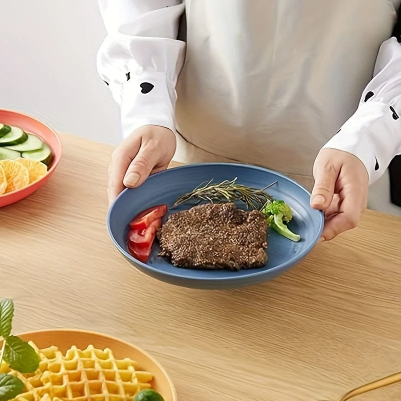 6 Stück 7.8 Zoll leichte Teller, unzerbrechliche tiefe Essteller, spülmaschinen- und mikrowellengeeignet, Pastateller, Obst-Dessertteller, BPA-frei, für Zuhause, Küche, Picknick, Camping, Wohnmobil, Geschirrzubehör