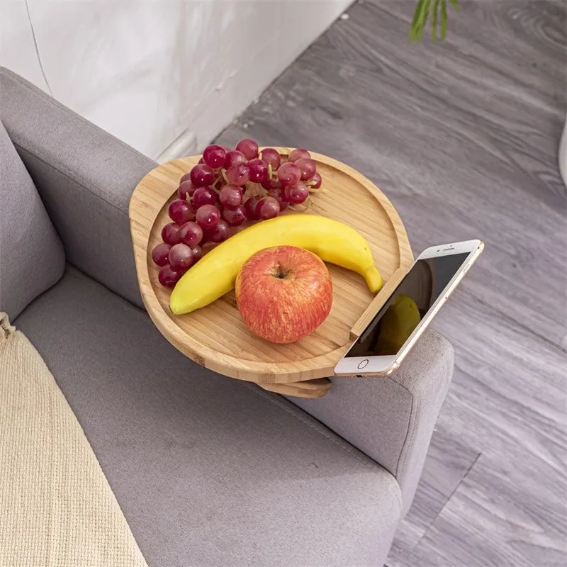1 Stück Couch-Armlehnentisch, Sofa-Armlehnenablage, Couch-Armlehnenablage-Clip, mit Telefonhalter, faltbare, platzsparende Beistelltische, für Snacks, Obst, Getränke, Kaffee