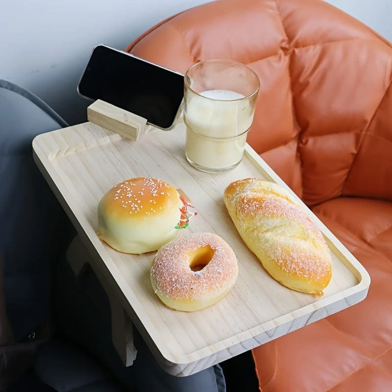 1 Stück Couch-Armlehnentisch, Sofa-Armlehnenablage, Couch-Armlehnenablage-Clip, mit Telefonhalter, faltbare, platzsparende Beistelltische, für Snacks, Obst, Getränke, Kaffee
