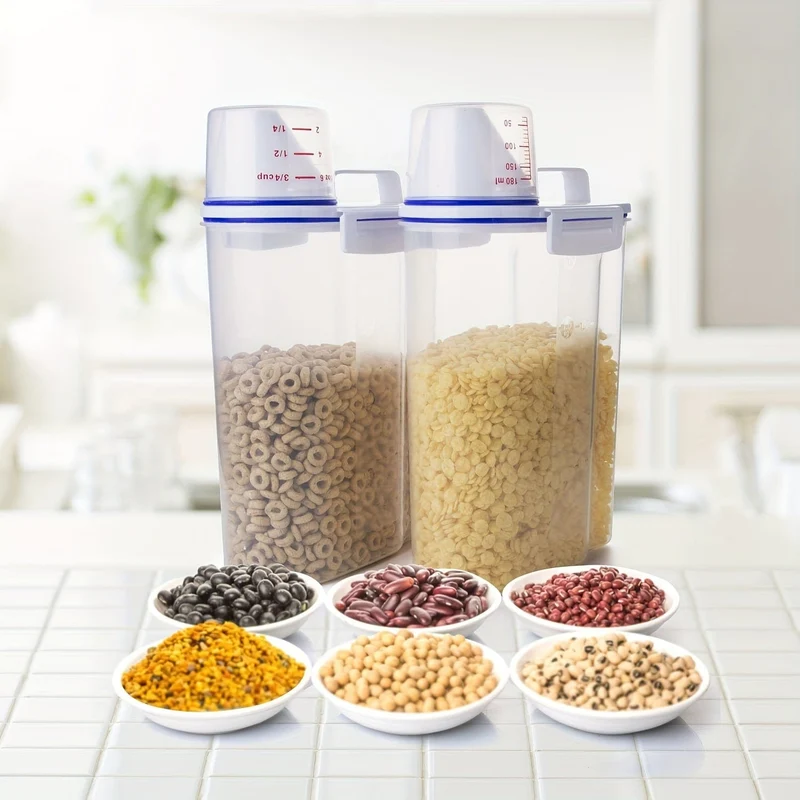 1 Stück Süßigkeiten-Organizer mit großer Kapazität, feuchtigkeitsbeständige, versiegelte Aufbewahrungsbox für Reis, Müsli, Getreide, Mehl, Hundefutter, Tiernahrung, luftdichter Reisspender für den Haushalt, Küchenbedarf für zu Hause
