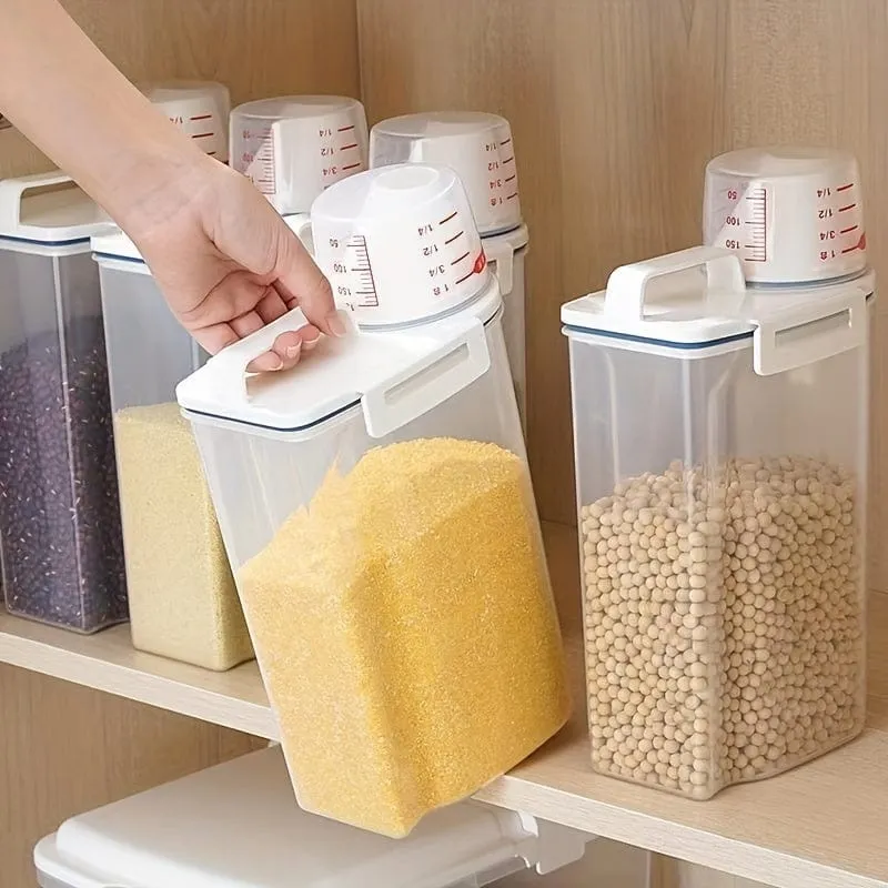1 Stück Süßigkeiten-Organizer mit großer Kapazität, feuchtigkeitsbeständige, versiegelte Aufbewahrungsbox für Reis, Müsli, Getreide, Mehl, Hundefutter, Tiernahrung, luftdichter Reisspender für den Haushalt, Küchenbedarf für zu Hause